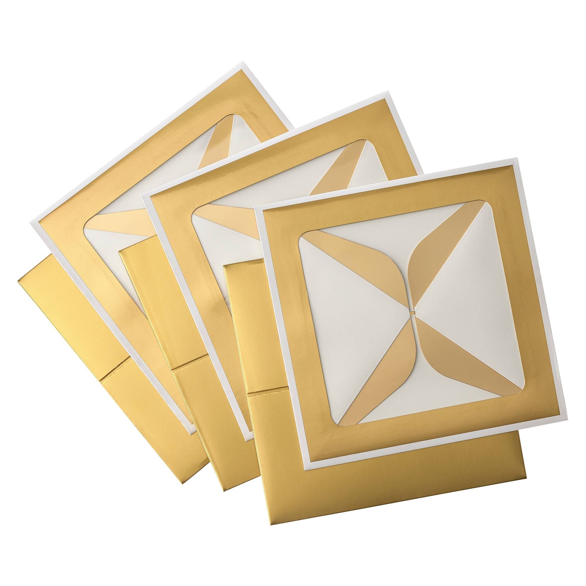 Gold Treat Boxes with White Trim By Celebrate It®